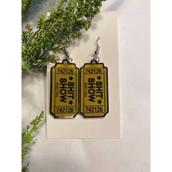 Jewelry - Earrings‎ “Shi!! Show” Whimsical Humorous Funny Saying  Statement Jewelry